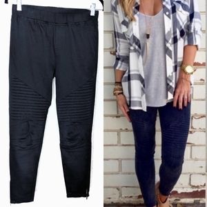 Umgee Black Moto Pull On Jeggings Sz M (6-8)
